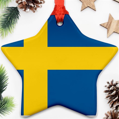 Swedish Flag Ornament (Star) from ArtsNow.com Front