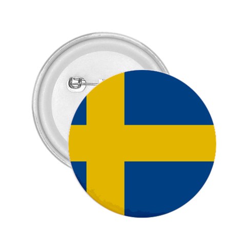 Swedish Flag 2.25  Button from ArtsNow.com Front