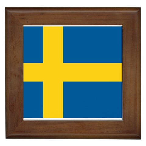 Swedish Flag Framed Tile from ArtsNow.com Front