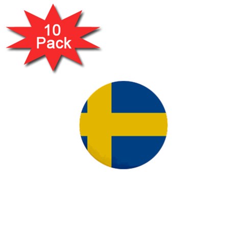 Swedish Flag 1  Mini Button (10 pack)  from ArtsNow.com Front