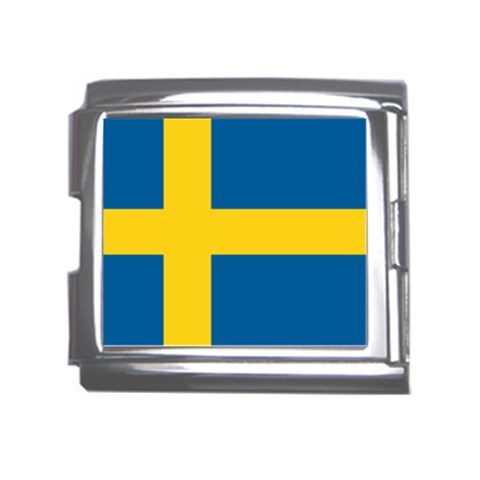 Swedish Flag Mega Link Italian Charm (18mm) from ArtsNow.com Front