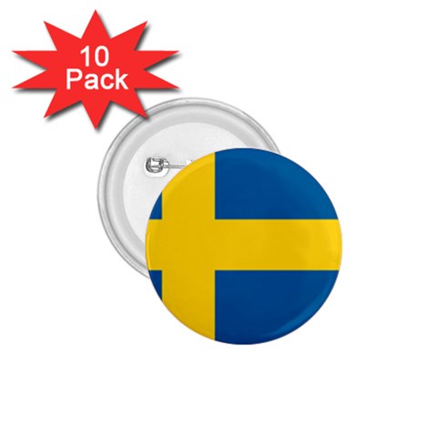 Swedish Flag 1.75  Button (10 pack)  from ArtsNow.com Front