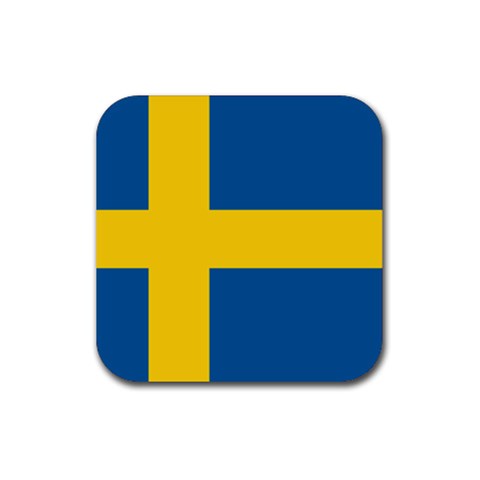 Swedish Flag Rubber Coaster (Square) from ArtsNow.com Front