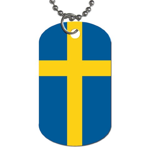 Swedish Flag Dog Tag (One Side) from ArtsNow.com Front