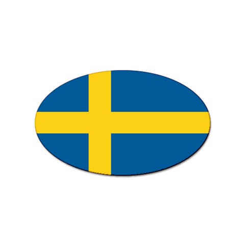 Swedish Flag Sticker Oval (10 pack) from ArtsNow.com Front