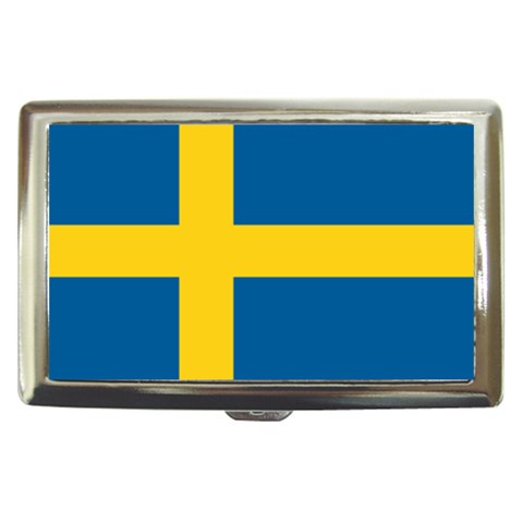 Swedish Flag Cigarette Money Case from ArtsNow.com Front