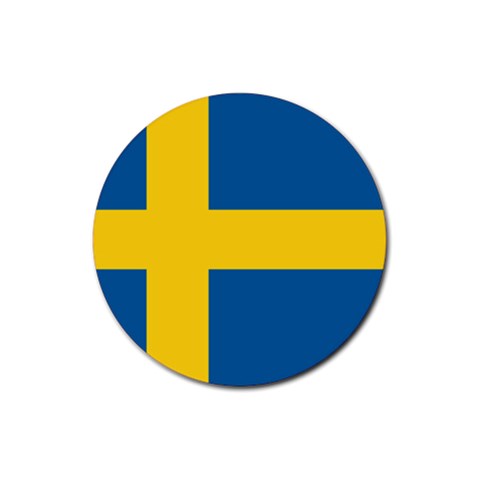 Swedish Flag Rubber Coaster (Round) from ArtsNow.com Front