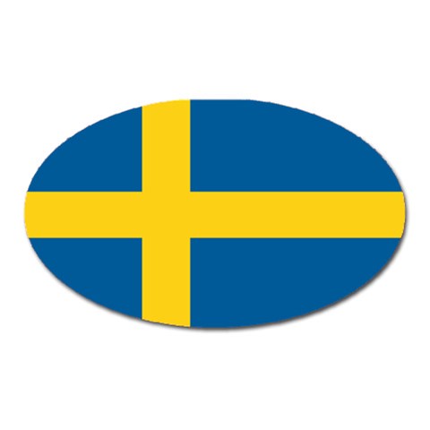 Swedish Flag Magnet (Oval) from ArtsNow.com Front