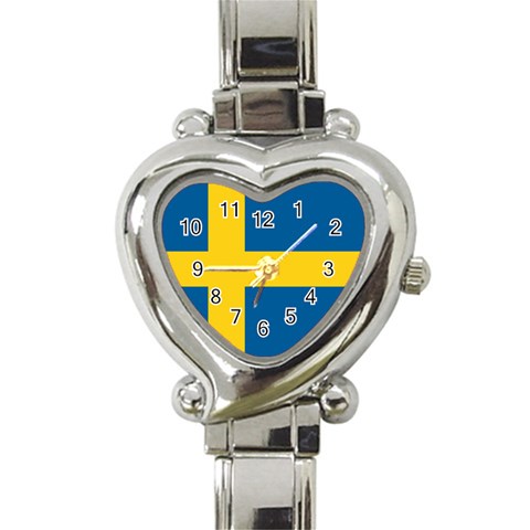 Swedish Flag Heart Italian Charm Watch from ArtsNow.com Front