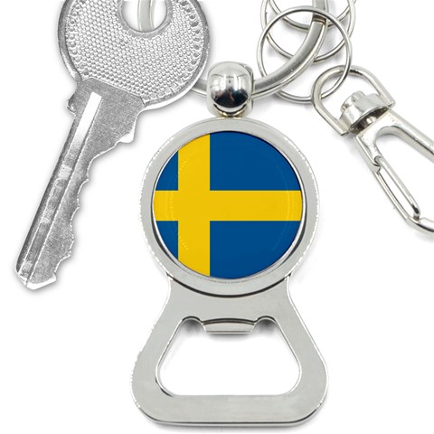 Swedish Flag Bottle Opener Key Chain from ArtsNow.com Front