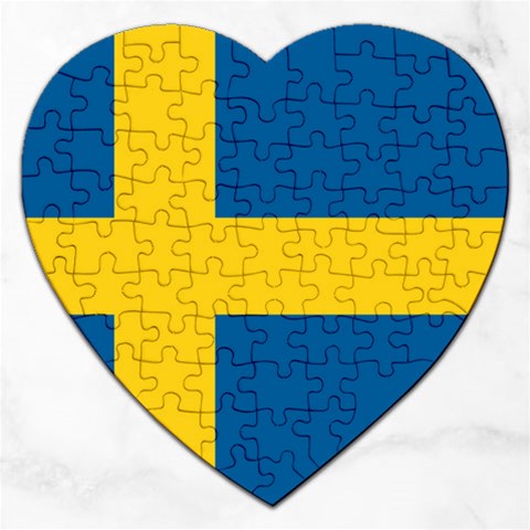 Swedish Flag Jigsaw Puzzle (Heart) from ArtsNow.com Front