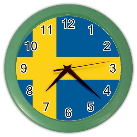 Swedish Flag Color Wall Clock from ArtsNow.com Front