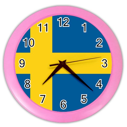 Swedish Flag Color Wall Clock from ArtsNow.com Front