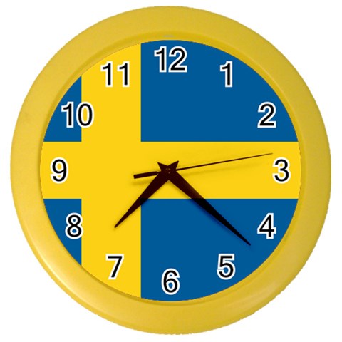 Swedish Flag Color Wall Clock from ArtsNow.com Front