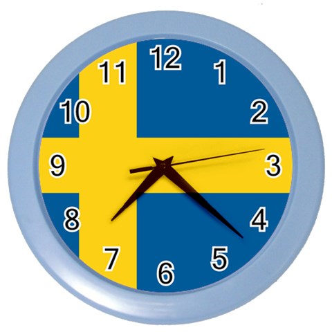 Swedish Flag Color Wall Clock from ArtsNow.com Front