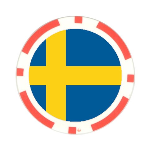 Swedish Flag Poker Chip Card Guard from ArtsNow.com Front