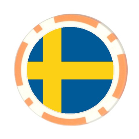 Swedish Flag Poker Chip Card Guard from ArtsNow.com Front