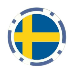 Swedish Flag Poker Chip Card Guard from ArtsNow.com Front