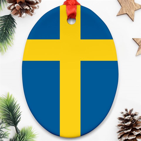 Swedish Flag Oval Ornament (Two Sides) from ArtsNow.com Back