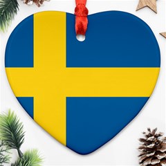 Swedish Flag Heart Ornament (Two Sides) from ArtsNow.com Front