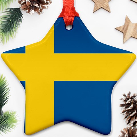 Swedish Flag Star Ornament (Two Sides) from ArtsNow.com Front