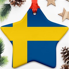 Swedish Flag Star Ornament (Two Sides) from ArtsNow.com Front