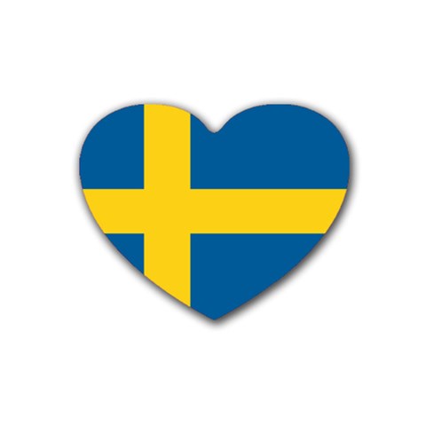 Swedish Flag Rubber Coaster (Heart) from ArtsNow.com Front