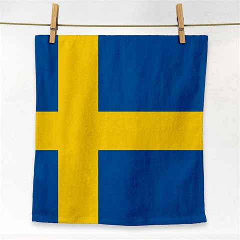 Swedish Flag Face Towel from ArtsNow.com Front