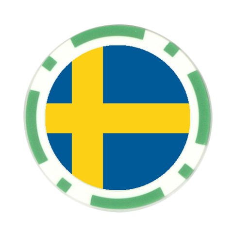 Swedish Flag Poker Chip Card Guard (10 pack) from ArtsNow.com Front