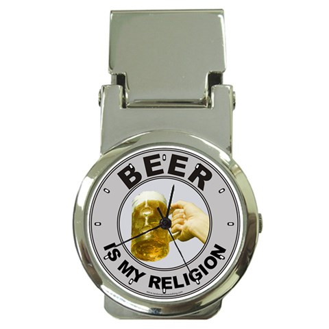 BEER IS MY RELIGION Money Clip Watch from ArtsNow.com Front