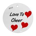 Circle ornament love to cheer 