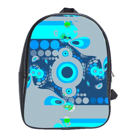 Blue Fluid Circles Electro Backpack (large) from ArtsNow.com Front