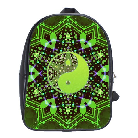 Yin Yang Heart Mandala School Bag (Large) from ArtsNow.com Front