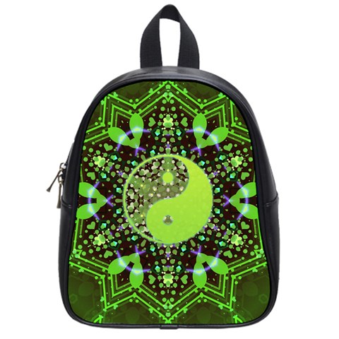 Yin Yang Heart Mandala School Bag (Small) from ArtsNow.com Front