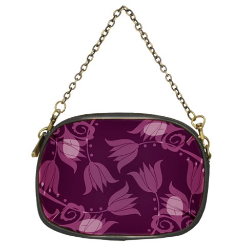 Purple Tulips Squares Chain Purse (Two Sides) from ArtsNow.com Front