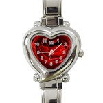 Red rose close Heart Italian Charm Watch