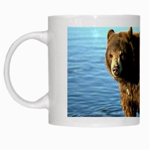 Wet bear White Mug from ArtsNow.com Left