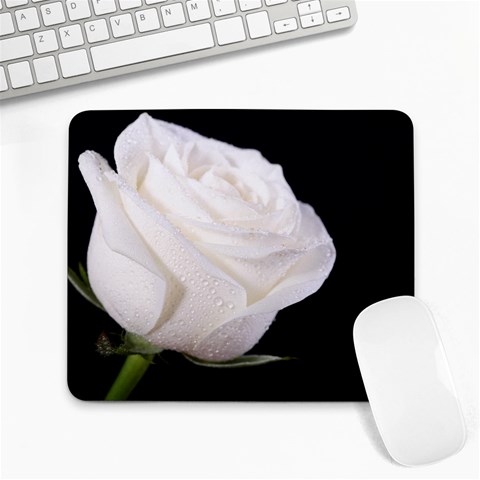 White rose Large Mousepad from ArtsNow.com Front