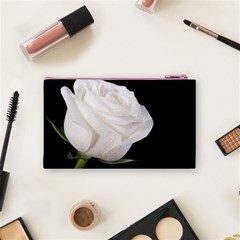 White rose Cosmetic Bag (Small) from ArtsNow.com Back