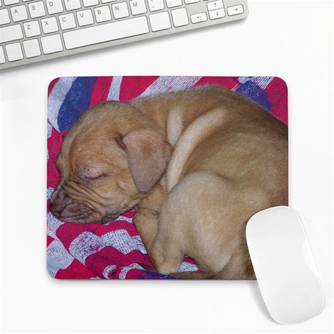 Sleeping puppy Large Mousepad from ArtsNow.com Front