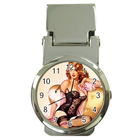 pin up girls money clip watch round gift