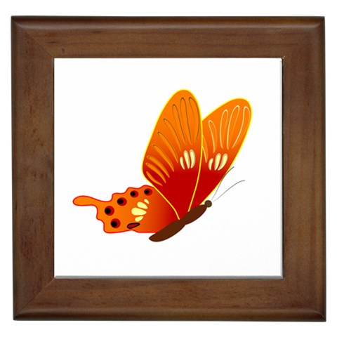 Orange Flame Butterfly Framed Tile from ArtsNow.com Front