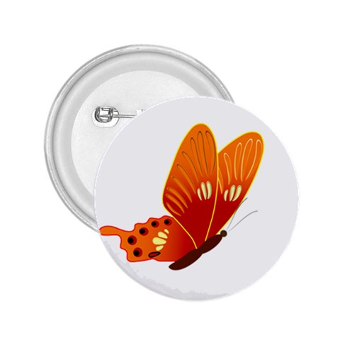 Orange Flame Butterfly 2.25  Button from ArtsNow.com Front