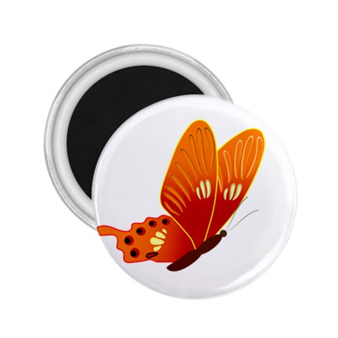 Orange Flame Butterfly 2.25  Magnet from ArtsNow.com Front