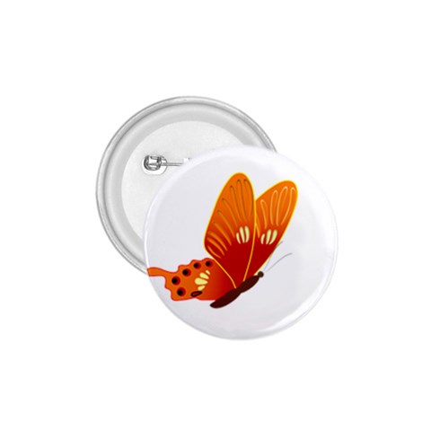 Orange Flame Butterfly 1.75  Button from ArtsNow.com Front