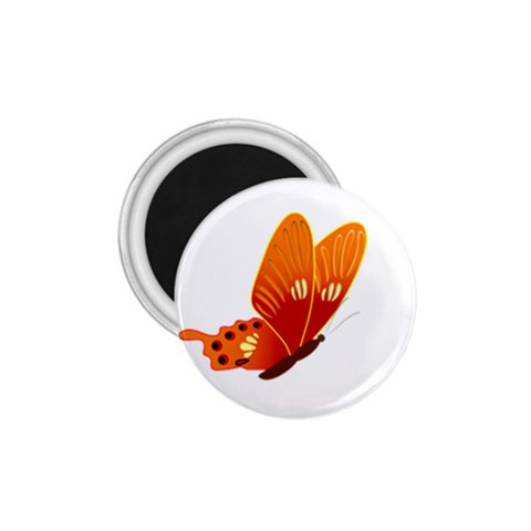 Orange Flame Butterfly 1.75  Magnet from ArtsNow.com Front