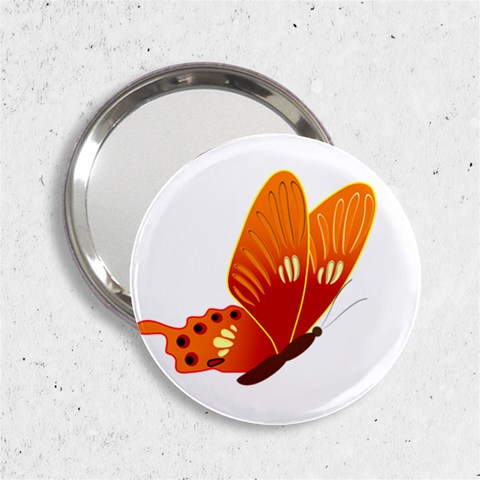 Orange Flame Butterfly 2.25  Handbag Mirror from ArtsNow.com Front