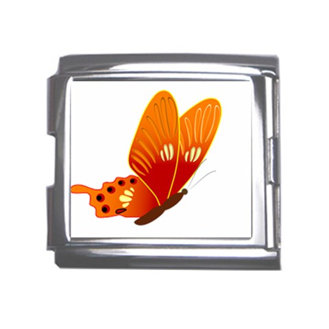 Orange Flame Butterfly Mega Link Italian Charm (18mm) from ArtsNow.com Front