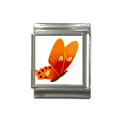 Orange Flame Butterfly Italian Charm (13mm) from ArtsNow.com Front