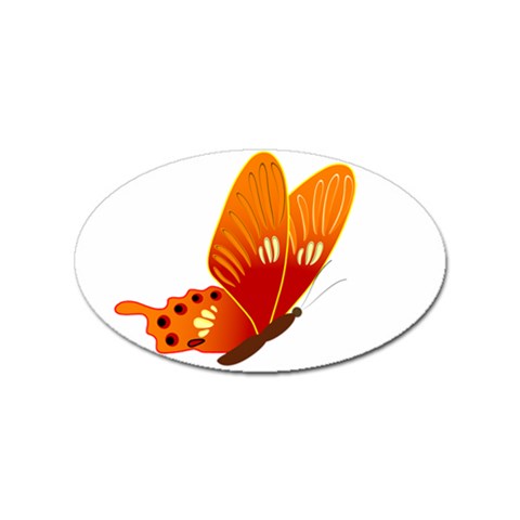 Orange Flame Butterfly Sticker (Oval) from ArtsNow.com Front